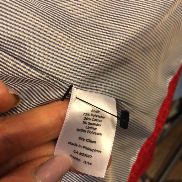 Talbots Double Breasted Textured Red Blazer Front Pockets SZ 10P R1 - Picture 9 of 9